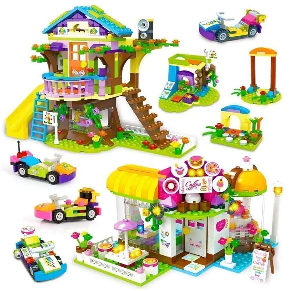 Kith Coffee House & Tree House Building Blocks 960 Pcs in Storage Container NEW